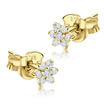 Flowers with CZ Stone Silver Ear Stud STS-5086